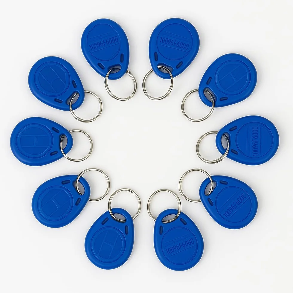 Llavero RFID 125KHz TK4100 EM4100 Azul 10 Piezas para Control de Acceso