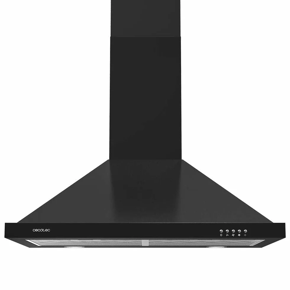 Cecotec Campana Extractora Piramidal 60cm Bolero Flux PM 604300 Black 105W 430m3/h Control Mecánico 3 Niveles