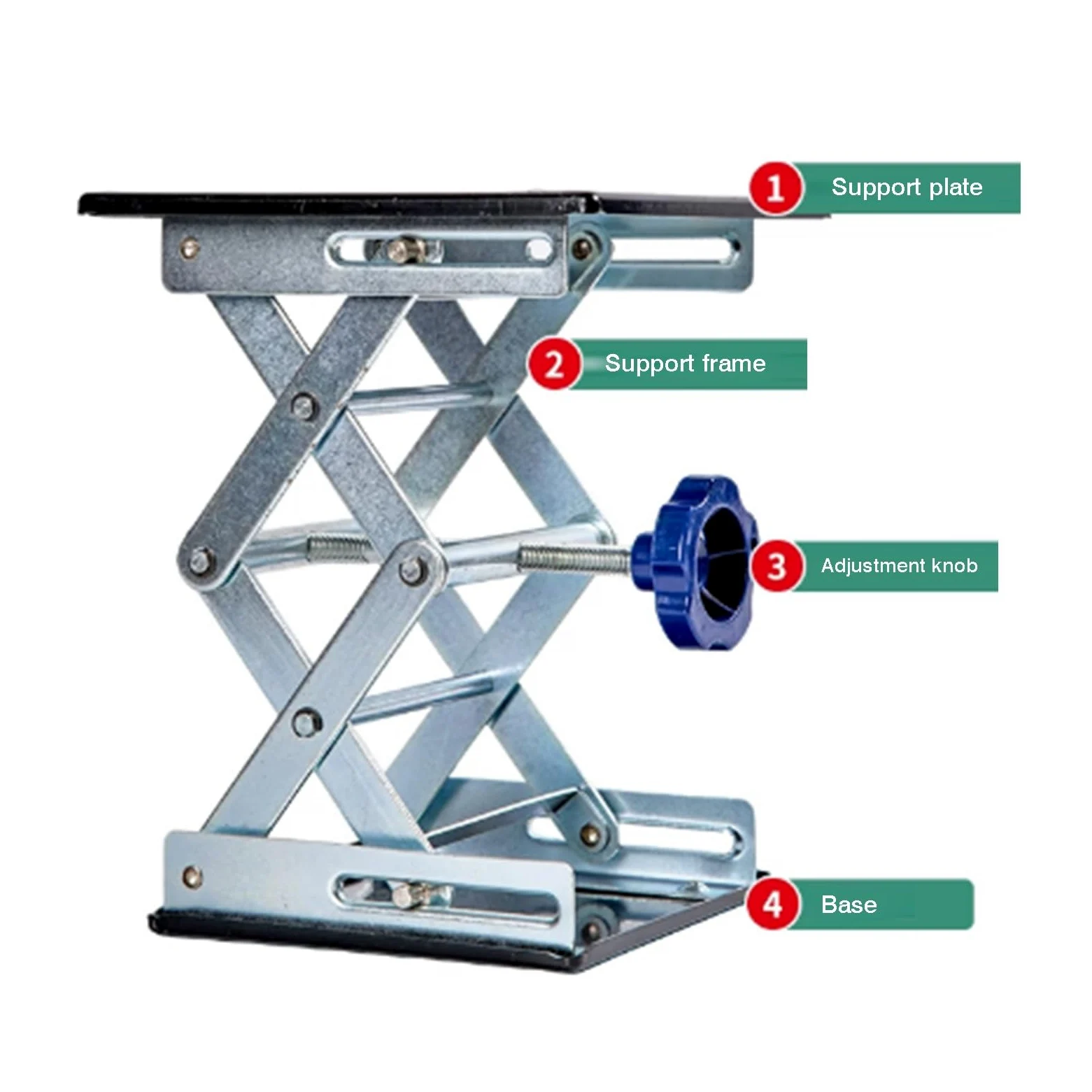 Plataforma De Soporte Gato Laboratorio, Elevación Nivel Acero Inoxidable | Altura de control manual: 7,5-26 cm, peso máximo de soporte: 15 kg, peso ligero for una fácil portabilidad