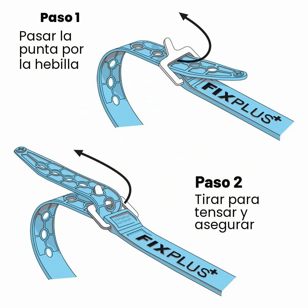 Fixplus Correa de Sujeción 46cm x 2.4cm Paquete de 4 - Hebilla de Aluminio, Plástico Especial, Naranja