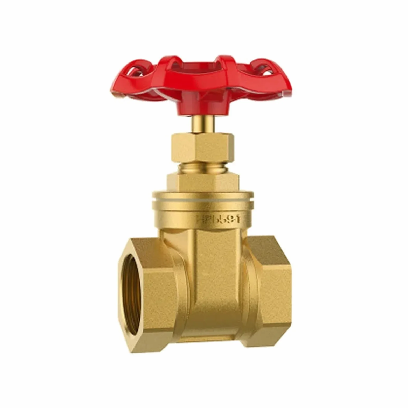 Llave de Paso Agua Válvula de compuerta latón con rosca hembra G 1/2", 3/4", 1", 1-1/2" y 2", DN15, DN20, DN25, DN32, DN40 DN50, volante acero paso completo(DN40)