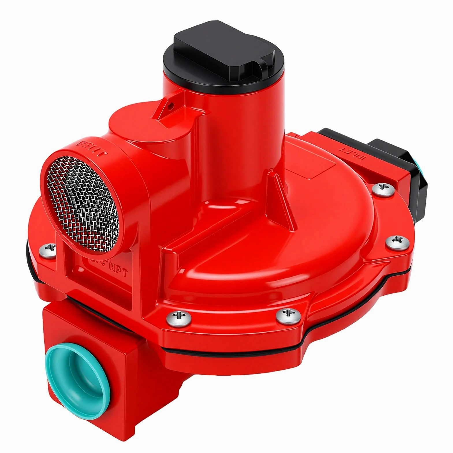 Regulador de Gas Natural, Ajustable 4-6 PSI 250 PSI Entrada 3/4 NPT Regulador de Gas LP, Cuerpo de Hierro Fundido con Pantalla de Filtro de Válvula de Alivio para Estufas Industriales