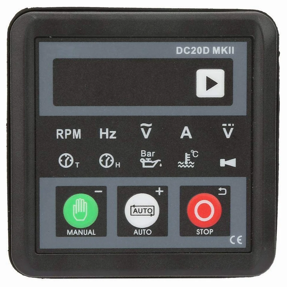 Controlador de generador,Módulo de arranque automático de generador electrónico DC20D MKII,panel de control para motor o generador,arranque/parada automáticos,indicación de protección y alarm