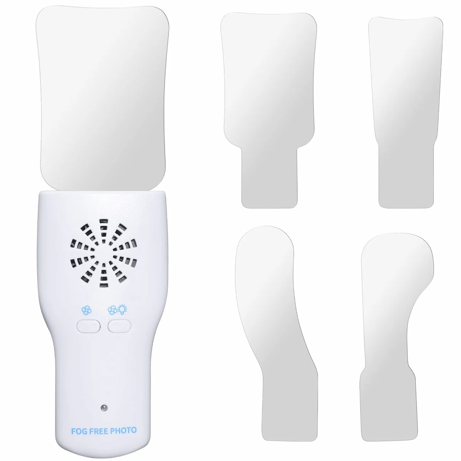 Espejo de fotografía dental sin niebla, espejo LED intraoral con cargador inalámbrico y ventilador, 4 espejos