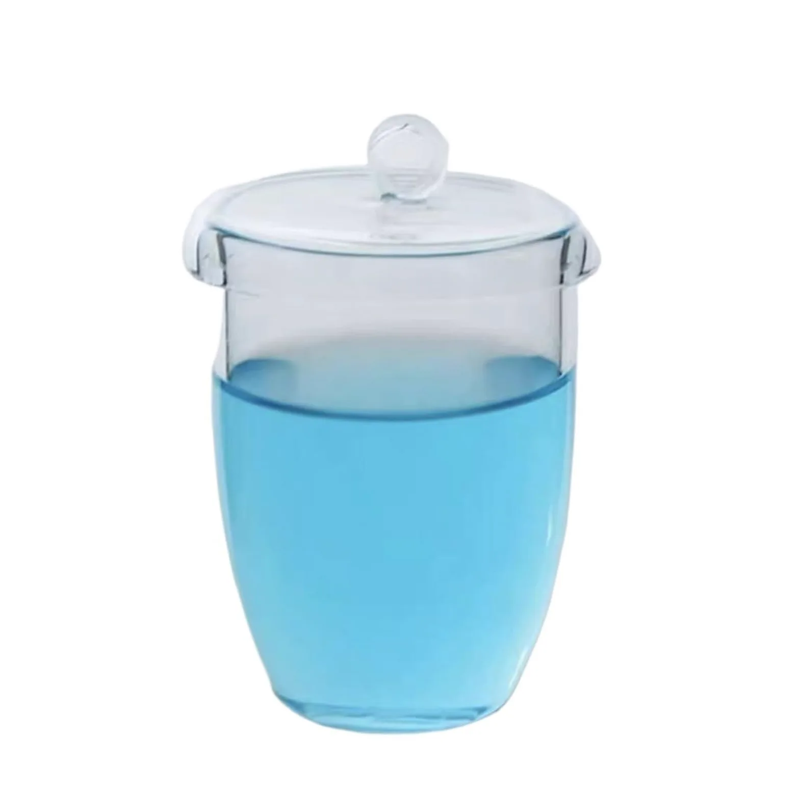 una botella hirviendo, 1 crisol de vidrio de cuarzo for laboratorio con cubierta resistente.(30ml)
