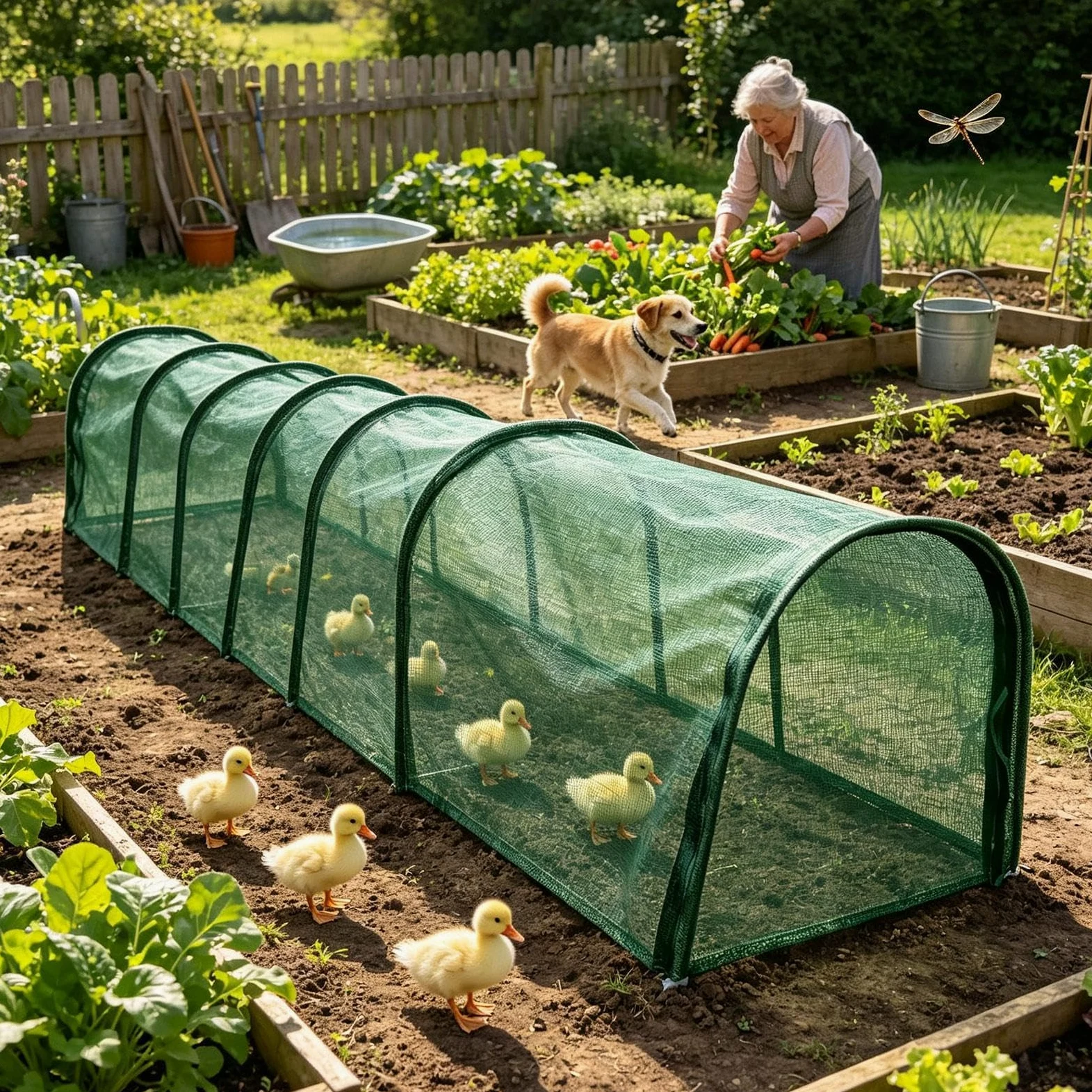 Gallinero con Corral Caseta Puerta Larga Plegable Desmontable | Túneles de Corral al Aire Libre para Aves Para Aves de Corral, Patos, Conejos, Pájaros, Interior, Exterior, Jardín, Granja,