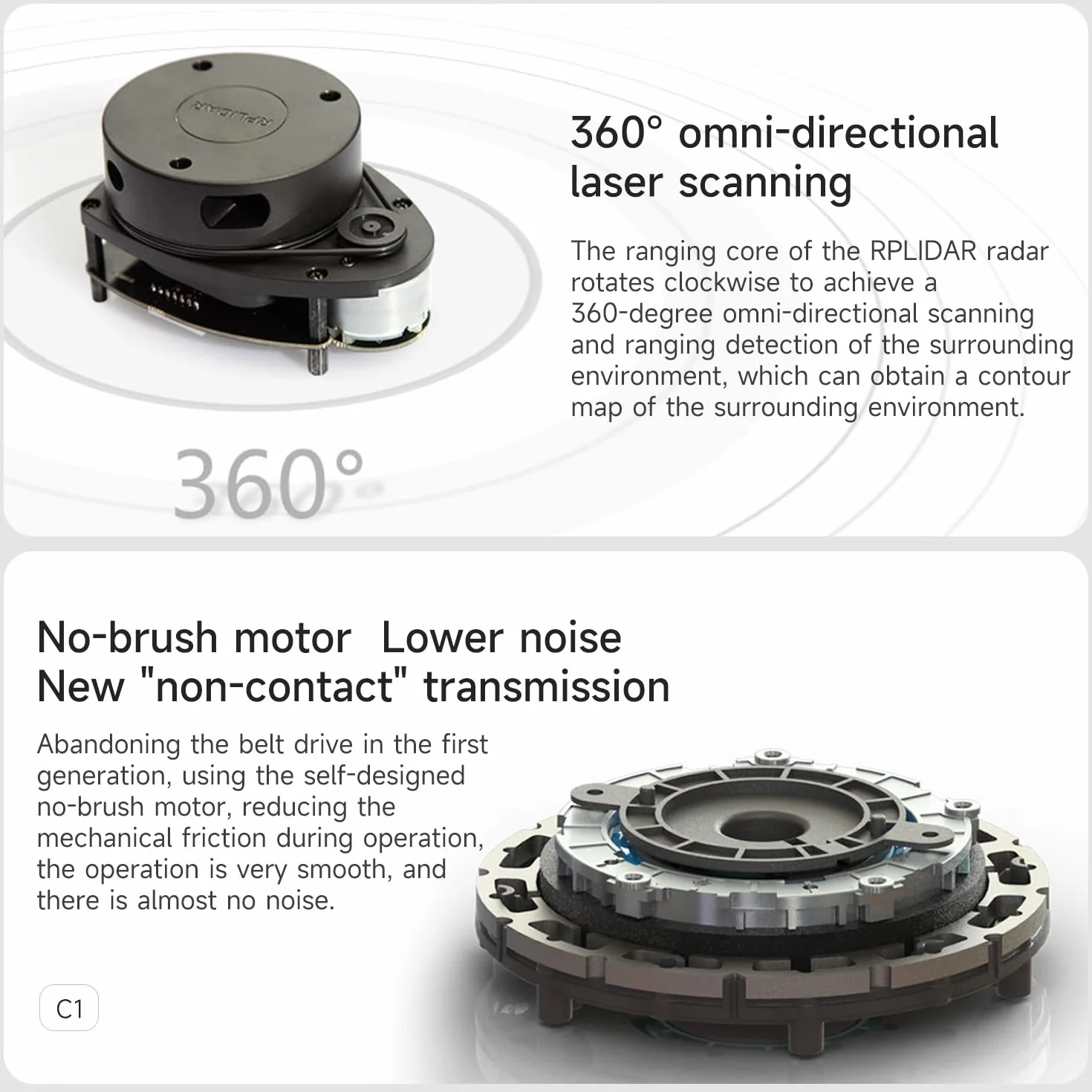 Yahboom Silan Lidar Sensor ROS Robot TOF Range Navigation 3D Scanner Laser Measurement Tool RPLIDAR A1 A2 A3 S1 S2 M2 (A1 UP VER)