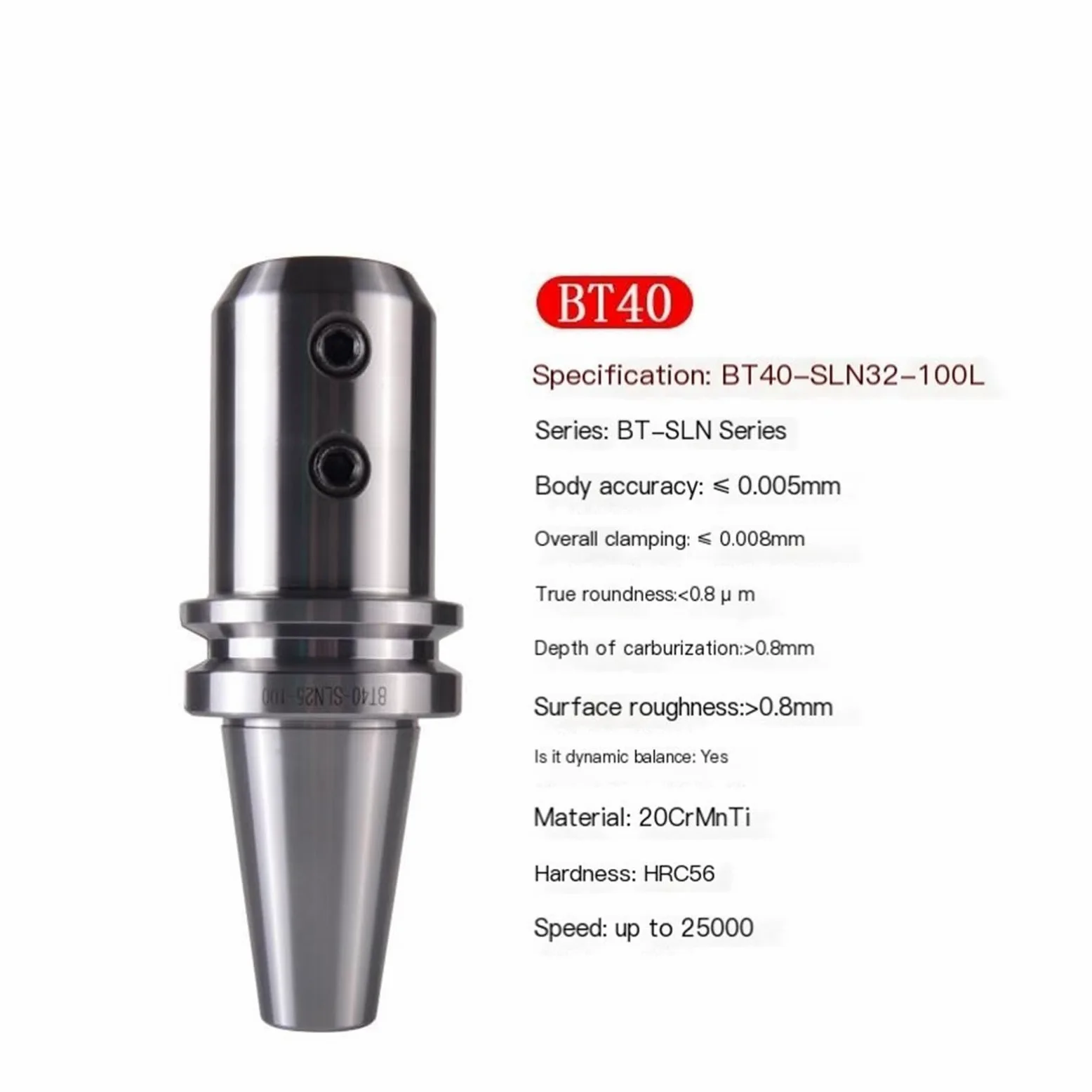 Portaherramientas CNC BT50 Mandril de Cambio rápido Bloqueo Lateral SLN16 20 25 32 40(BT40-SLN32-100L)