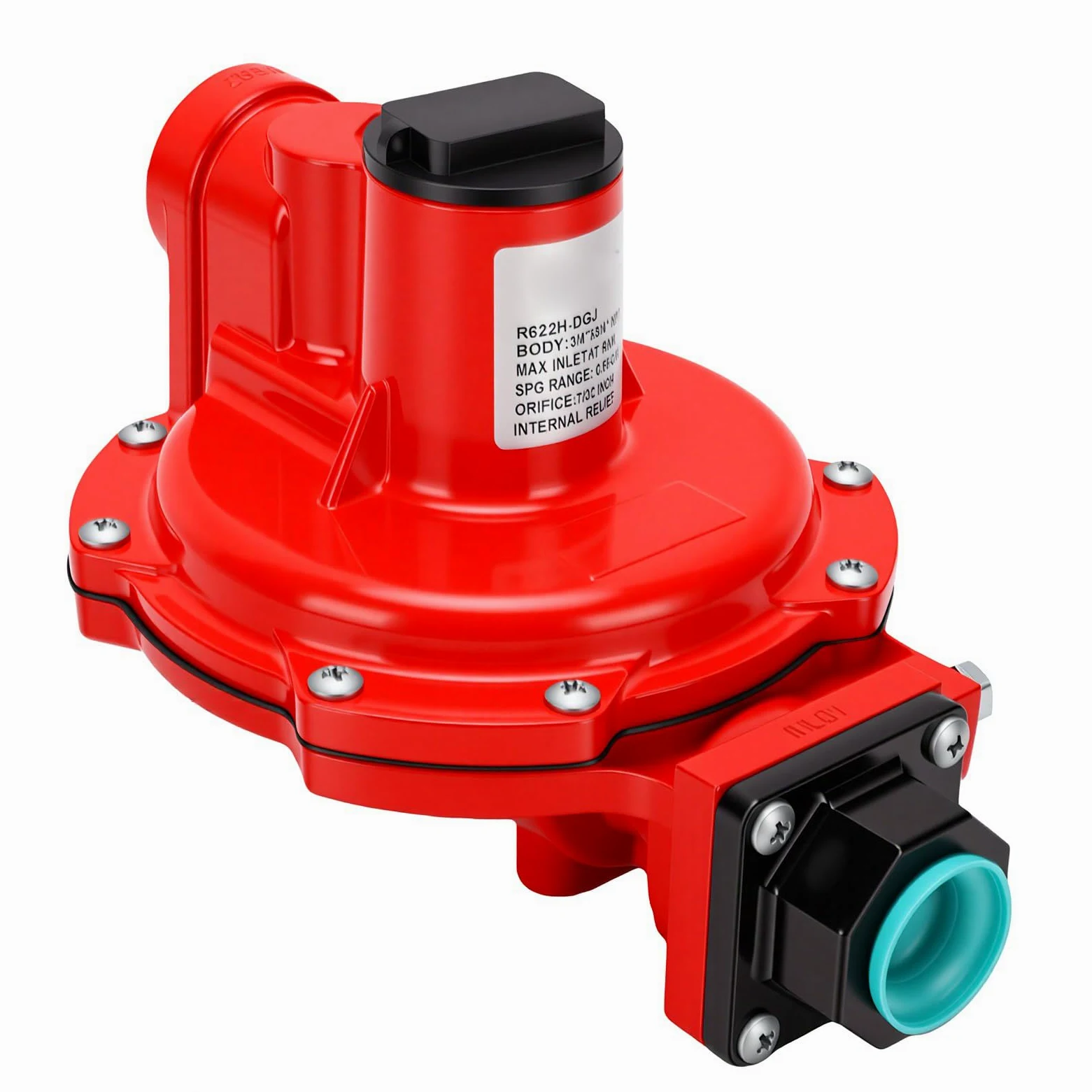 Regulador de Presión de Gas Ajustable, Válvula Reguladora de Gas Natural de 4-6 PSI, Entrada y Salida NPT de 3/4 de Pulgada, Presión Máxima de 250 PSI, Caudal de 30 M³/h