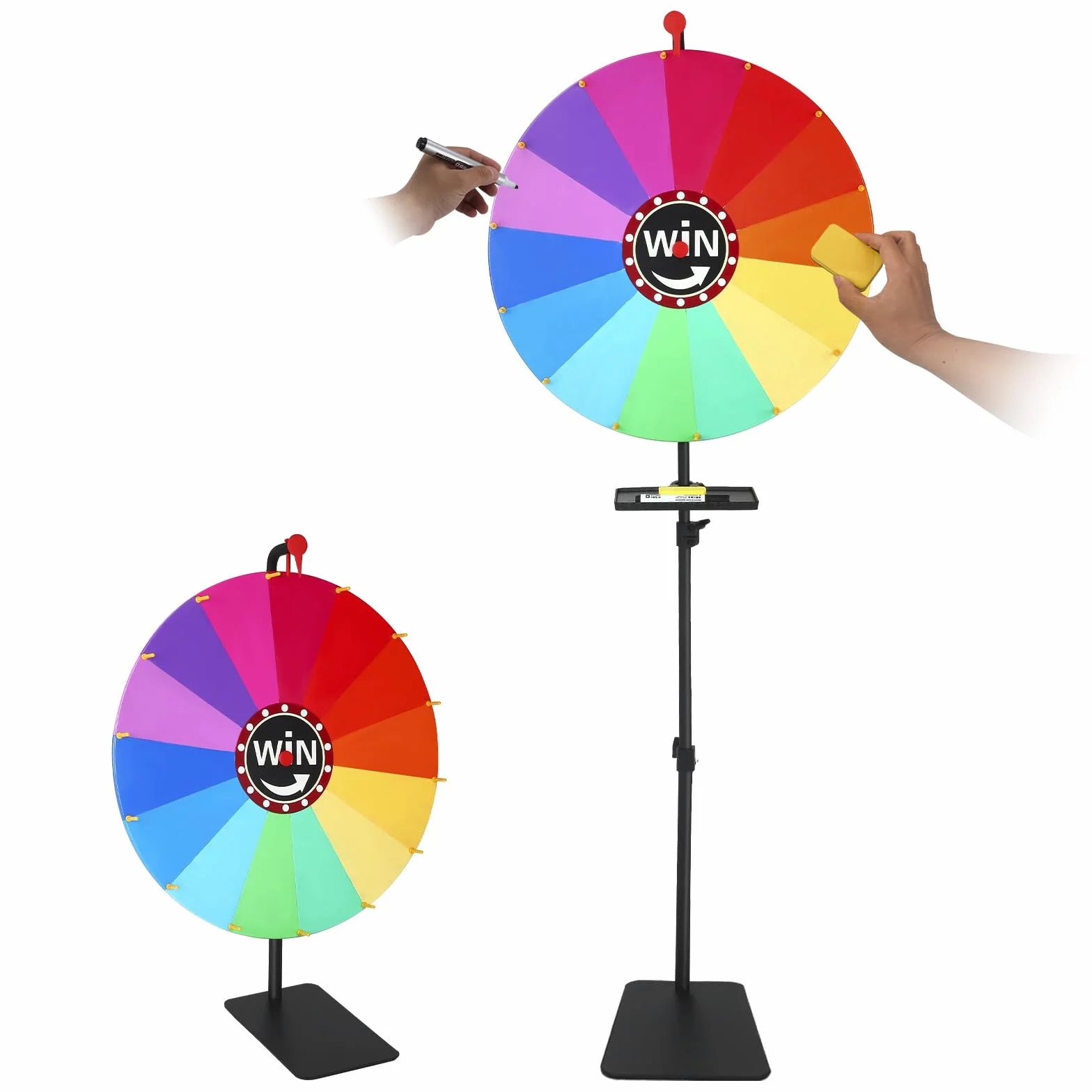 Ruleta de La Suerte 60cm Altura Ajustable 85-165cm Rueda de la Fortuna Grande 14 Ranuras