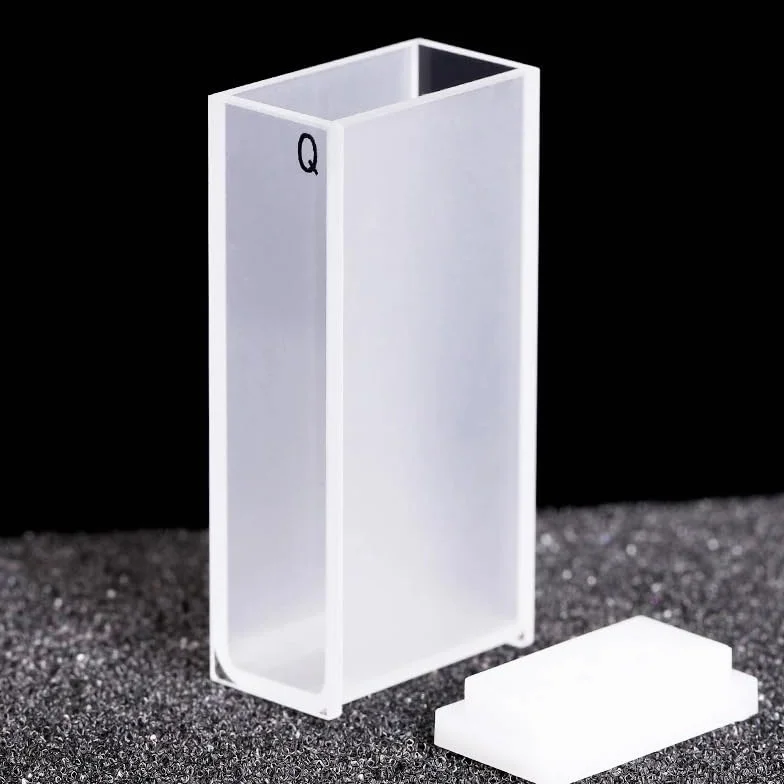 2 cubetas de cuarzo con tapa - Longitud de trayectoria de 20 mm JGS1 for espectrofotómetro - Volumen de 7 ml, alta transmitancia(Frit sintering)
