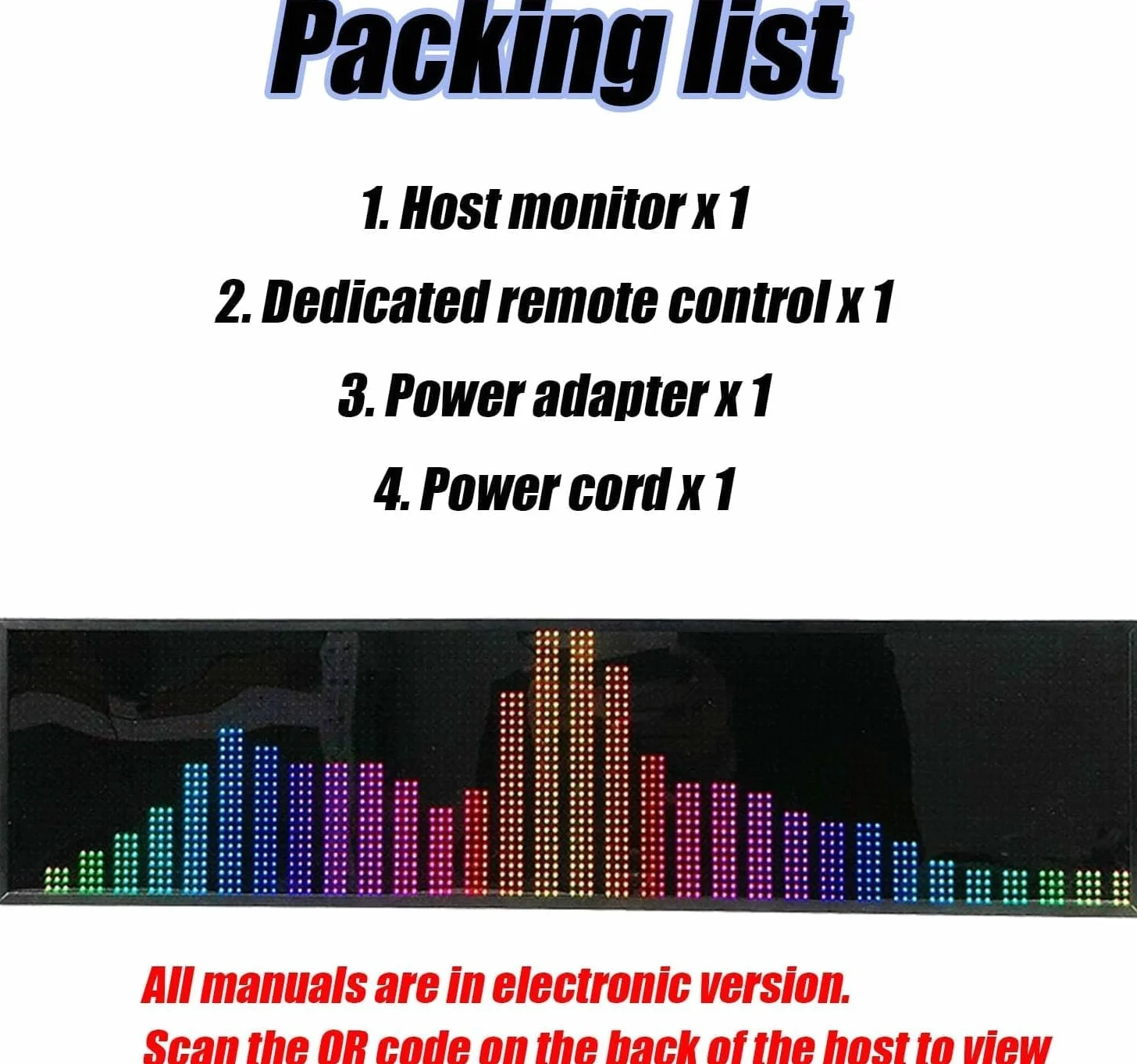 Analizador de espectro de audio, placa analizadora de pantalla de barra de nivel de audio RGB, control de voz + control de línea, 4 rangos de frecuencia/36 estilos de visualización, para automóvil, es