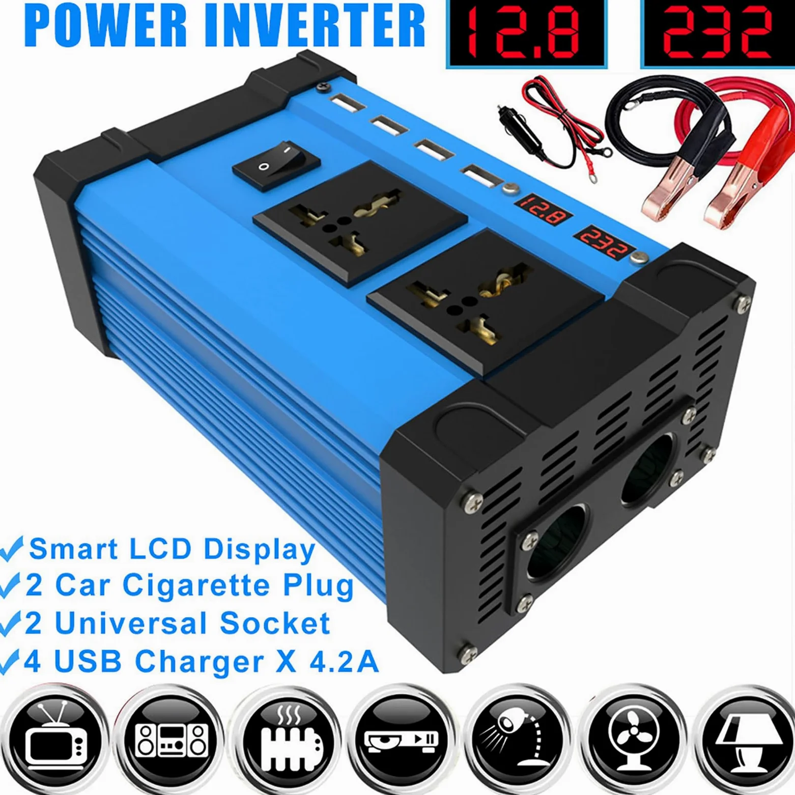 Kit de panel solar, kit completo de panel solar, panel solar impermeable de 18 V/18 W e inversor solar de 6000 W, controlador de 110 V/220 V/30 A con 4 puertos USB y pantalla LED inteligente, adecuado