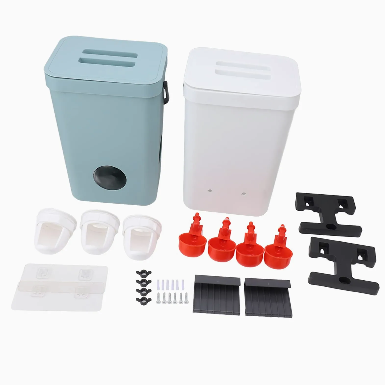 Comedero Automático para Pollos, Tetinas de Agua para Pollos, Vasos para Cría de Aves de Corral, Juego de Recipientes de Alimentación para Pollitos, Patos