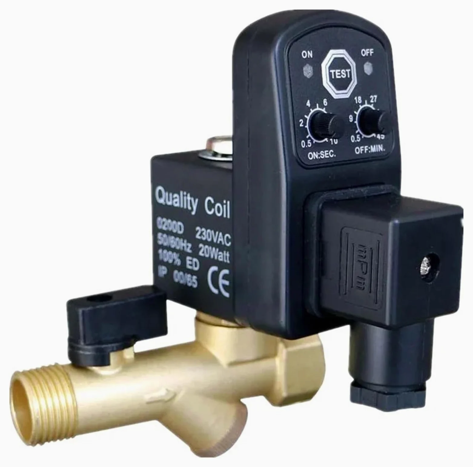 Solenoide Temporizador de Drenaje condensado del compresor con automático 1/2" CC 24 V