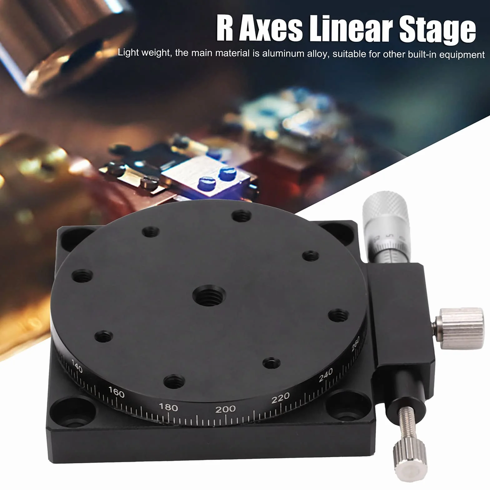 Plataforma de desplazamiento manual Los ejes R Rotación Etapa lineal de 360 ​​° Tabla 60 mm RS60 L Tuning Fine Sliding Etapa óptica