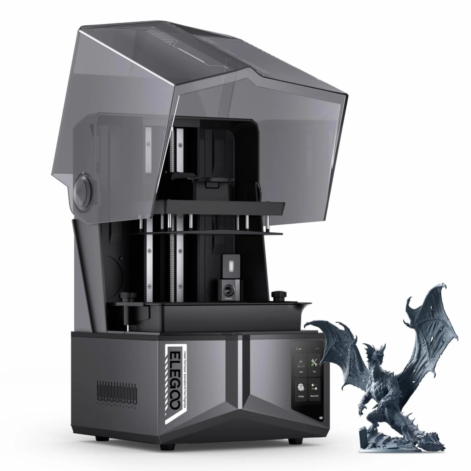 ELEGOO Saturn 4 Ultra 16K Impresora 3D Resina con Tapa Abatible, Calentamiento Inteligente del Tanque a 30°C, Alta Velocidad de 150 mm/h, Gran Tamaño de Impresión 211,68 × 118,37× 220 mm³