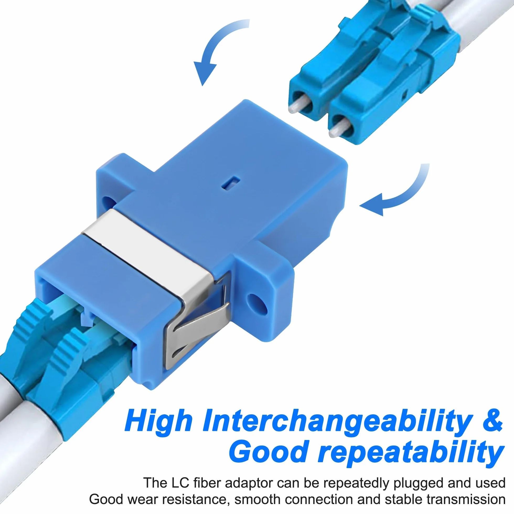 Conector de fibra óptica LC hembra a hembra adaptador dúplex LC/UPC 10 PCS