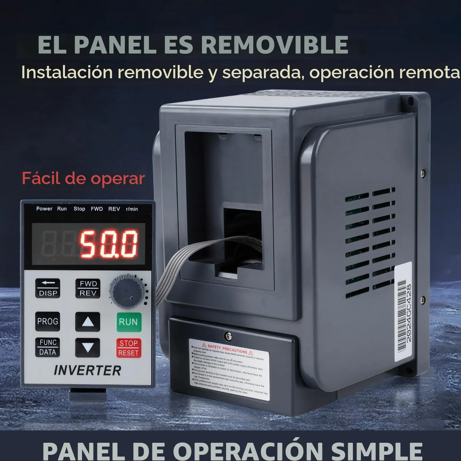 DEWIN Variador de Frecuencia VFD,1.5kW Entrada monofásica 220V,Salida trifásica 380V. VFD Inversor Controlador de Velocidad del Motor(Modelo de fábrica:AT4-1500X)