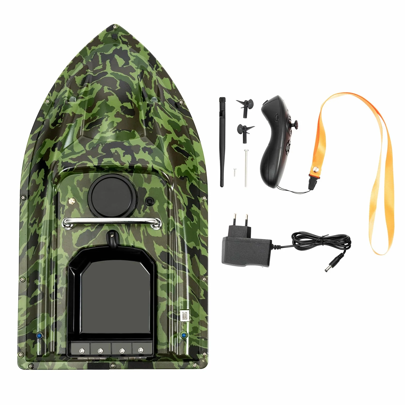 Barco teledirigido 500 m con ecosonda GPS carga 1,5 kg pesca nocturna crucero automático camuflaje