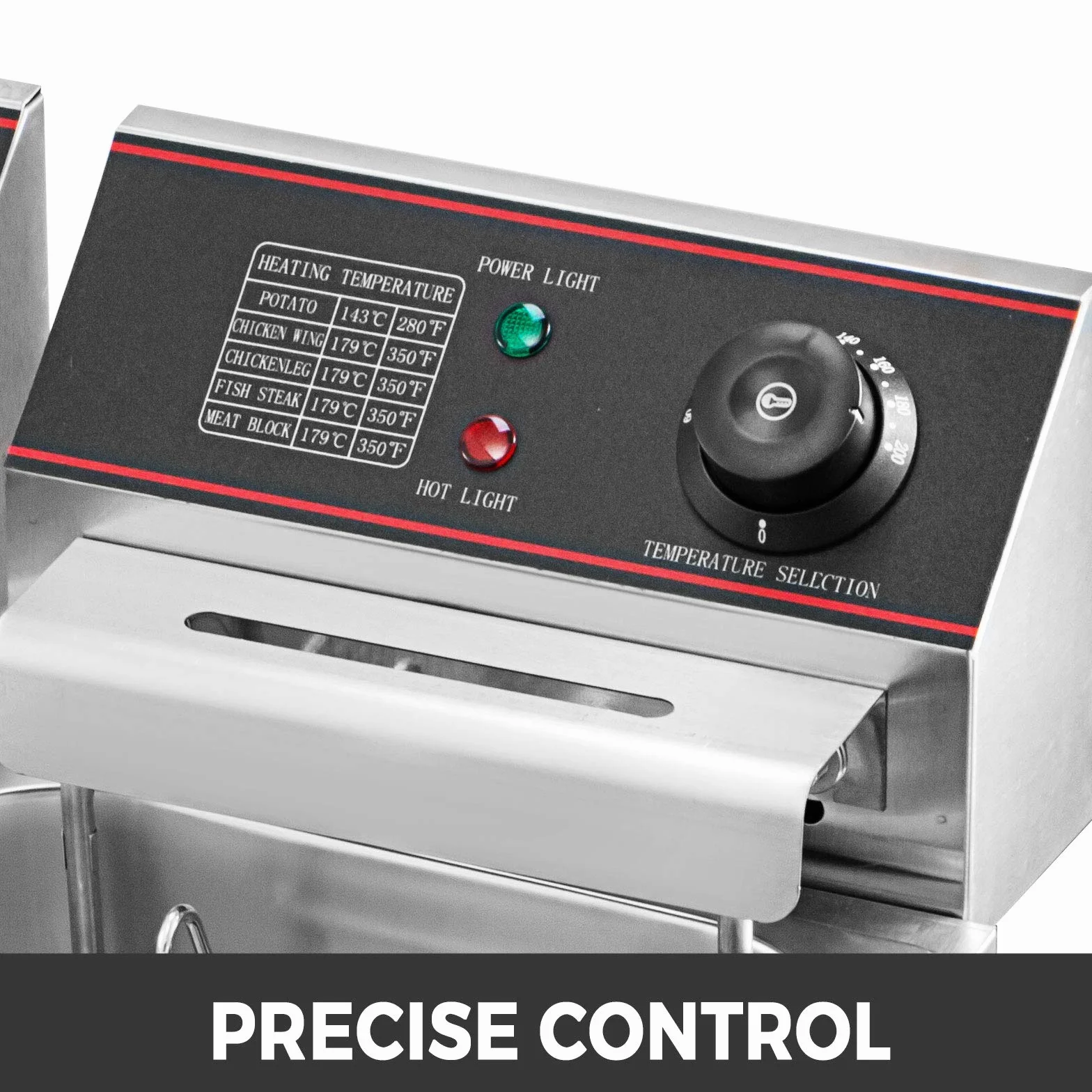 VEVOR Freidora Eléctrica Profesional con Termostato Automático Comercial 12 L 5,000 W, Freidora Eléctrica de Acero Inoxidable Doble Tanque con Calentamiento Rápido para Usos Comerciales