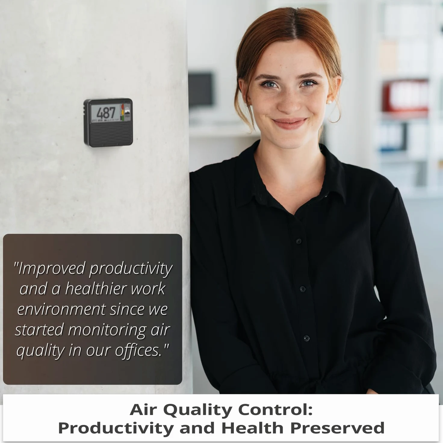 Eco2 – Monitor de calidad del aire interior – Detector de CO2 preciso y duradero – Sensor de CO2, temperatura y humedad – Independiente y portátil – Perfecto para hogar/oficina/escuela