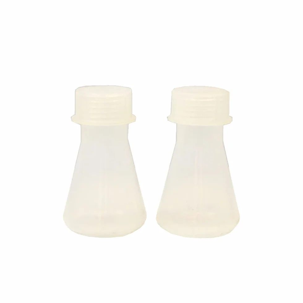 KENZIUM - Pack 2 x Matraces Erlenmeyer | 100 ml | Polipropileno | Tapón de Rosca | Ideal Laboratorio y Educación