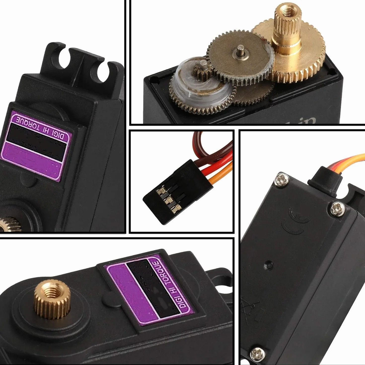 Alta Precisión Par Kit Servo Motor Digital Metal Gear para RC Robot Helicóptero Avión Coche