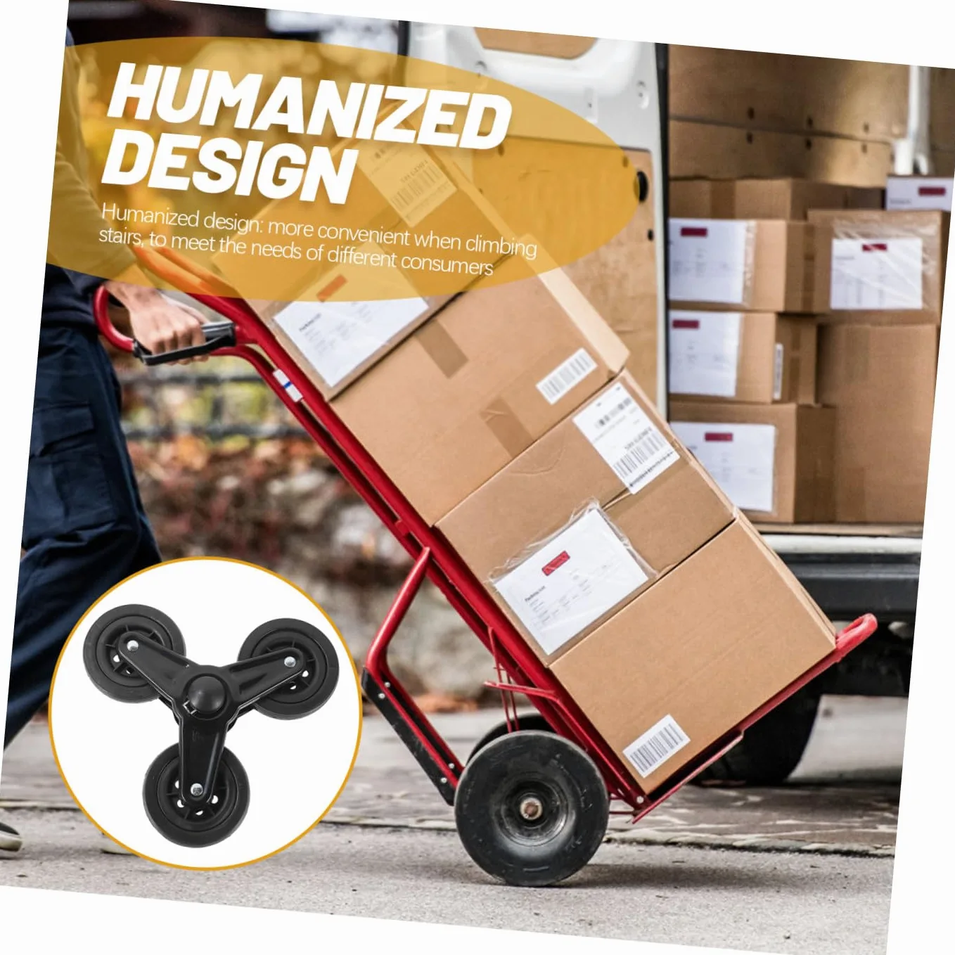 Ruedas Triangulares para Carro de Compra y Verdura Eje y Rodamiento, Diseño Resistente y Duradero para Subir Escaleras en Carros Portátiles