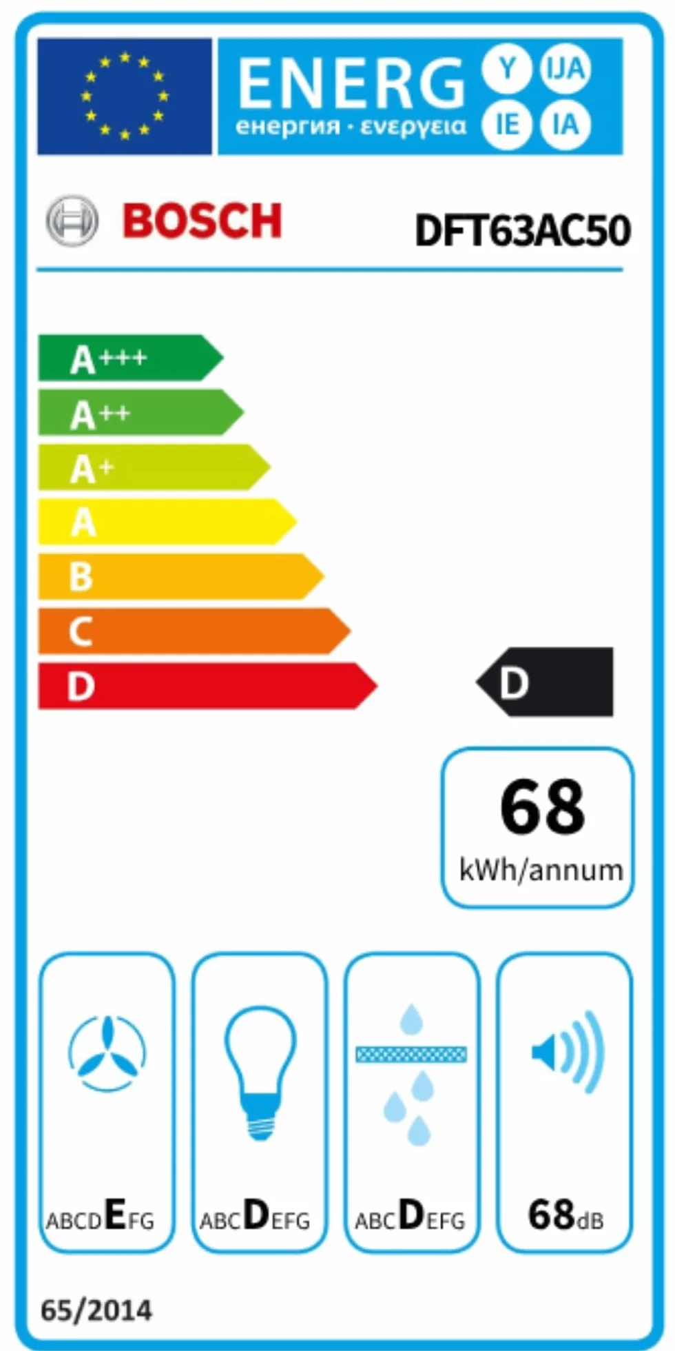 Bosch Campana Telescópica Serie 4 60 cm DFT63AC50 Acero Filtros Multicapa