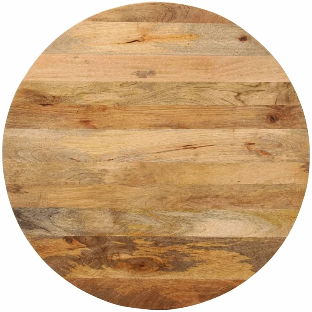 vidaXL Tablero de Mesa Redondo Madera Maciza de Mango Ø 80x2,5 cm, 370066