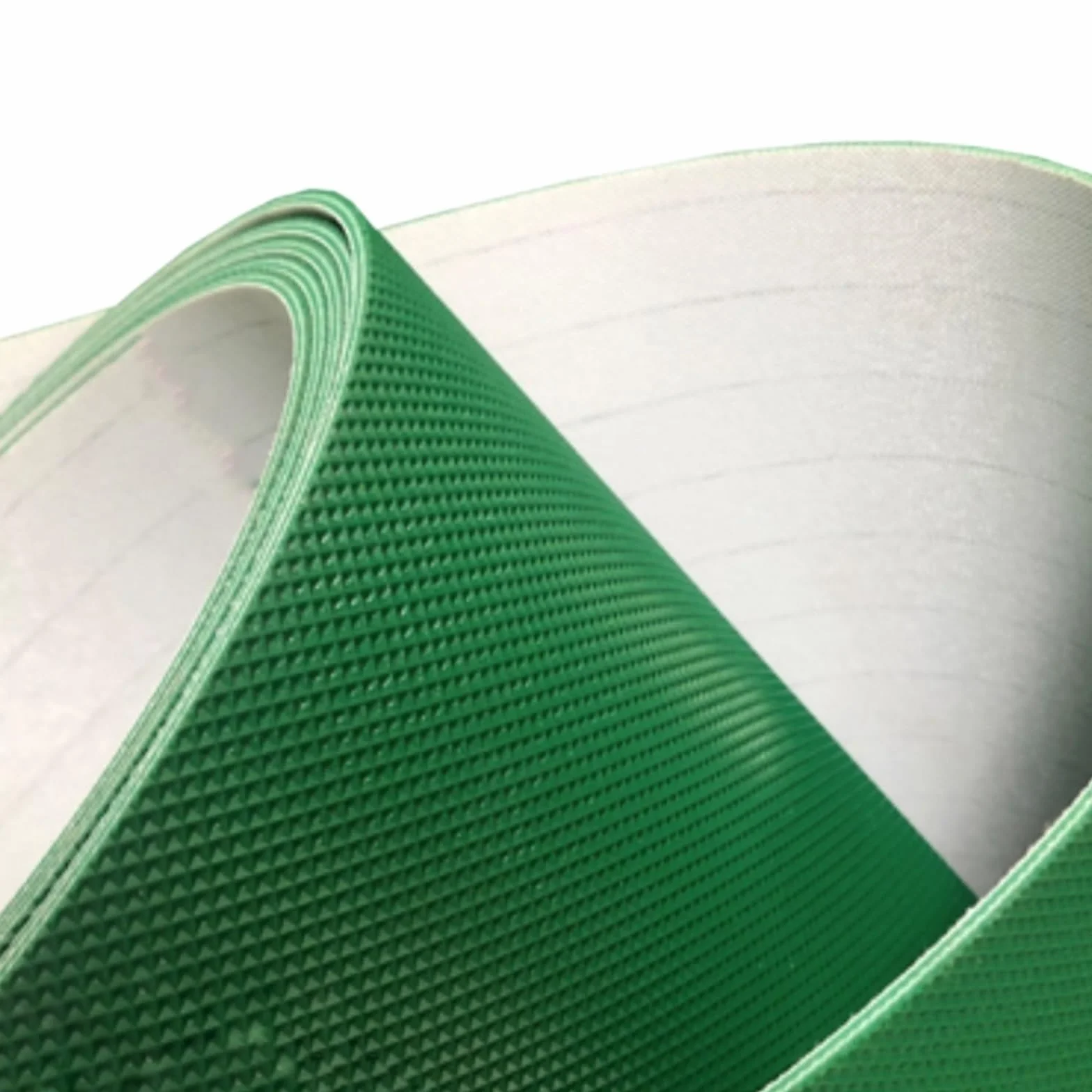 Cinta transportadora de PVC 1500 x 100 x 2 mm banda industrial cuadrada patrón diamante verde