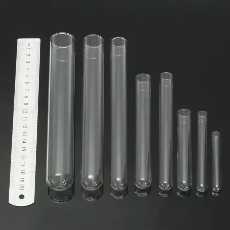 Tubos de ensayo de vidrio de borosilicato de 10 piezas: parte inferior en forma de U, 10 mm-30 mm, uso en laboratorio(30mmx200mm)