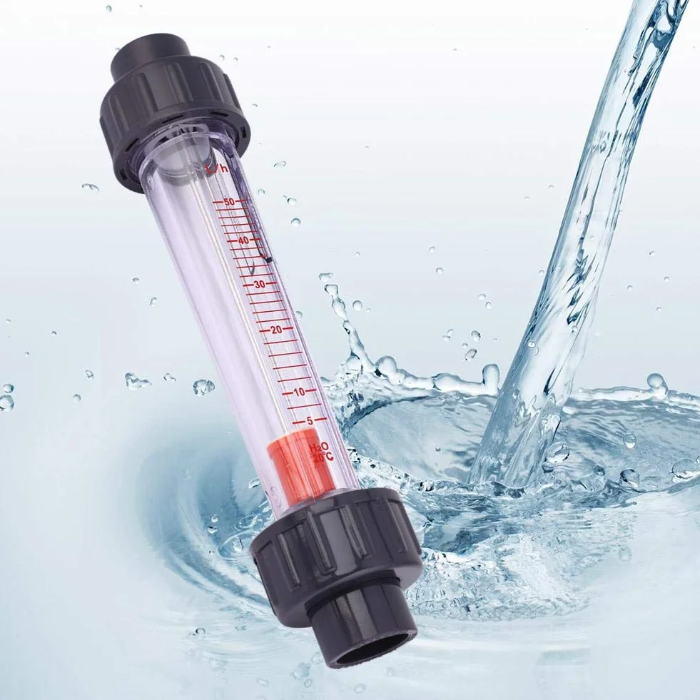 Caudalímetro de flujo de agua LZB-15 (D) Vidrio Acero inoxidable Plástico 5-50mL/H