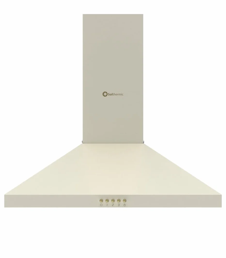 SOLTHERMIC PACK 3 EN 1 CREMA RÚSTICO COCINA VTC XL 60 CM CON HORNO AMPLIO + CAMPANA DECORATIVA 60 CM Y FRIGORIFICO 2P F2PR147C 1,47 x 55 gran capacidad de HASTA 220L y bajo consumo