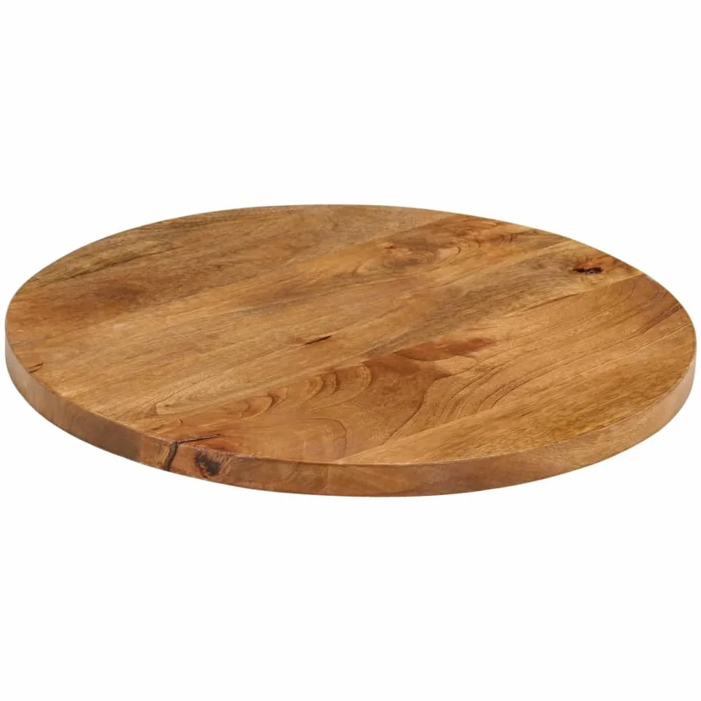 vidaXL Tablero de Mesa Redondo Madera Maciza de Mango Ø 60x2,5 cm, Superficie de Mesa, Tablero de Mesa de Madera, Tablero de Mesa de Centro