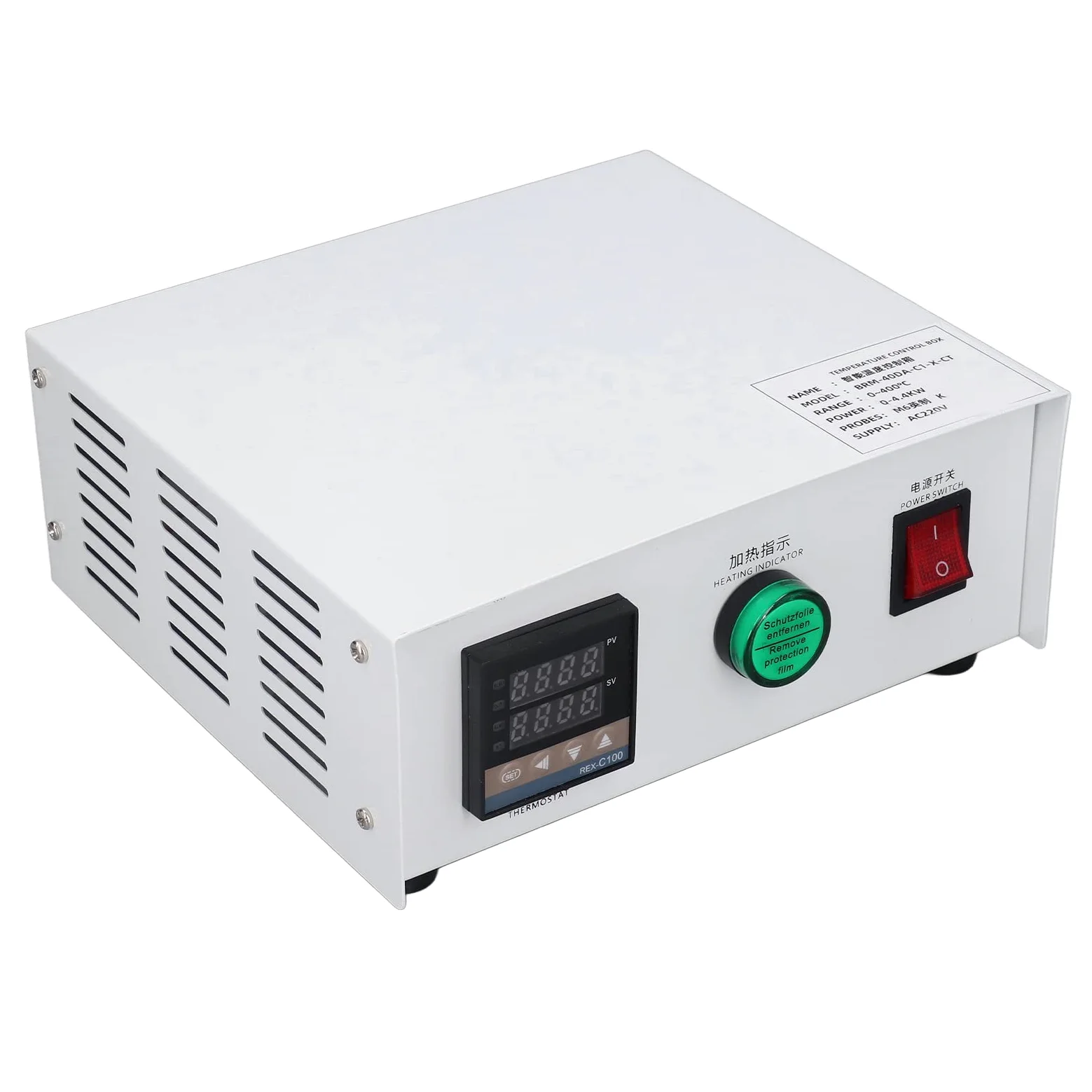 Controlador de Temperatura PID, Controlador de Temperatura Inteligente Electrónico AC220V 0~400 ℃ de Alta Precisión para Incubadora de Horno Doméstico (#3)