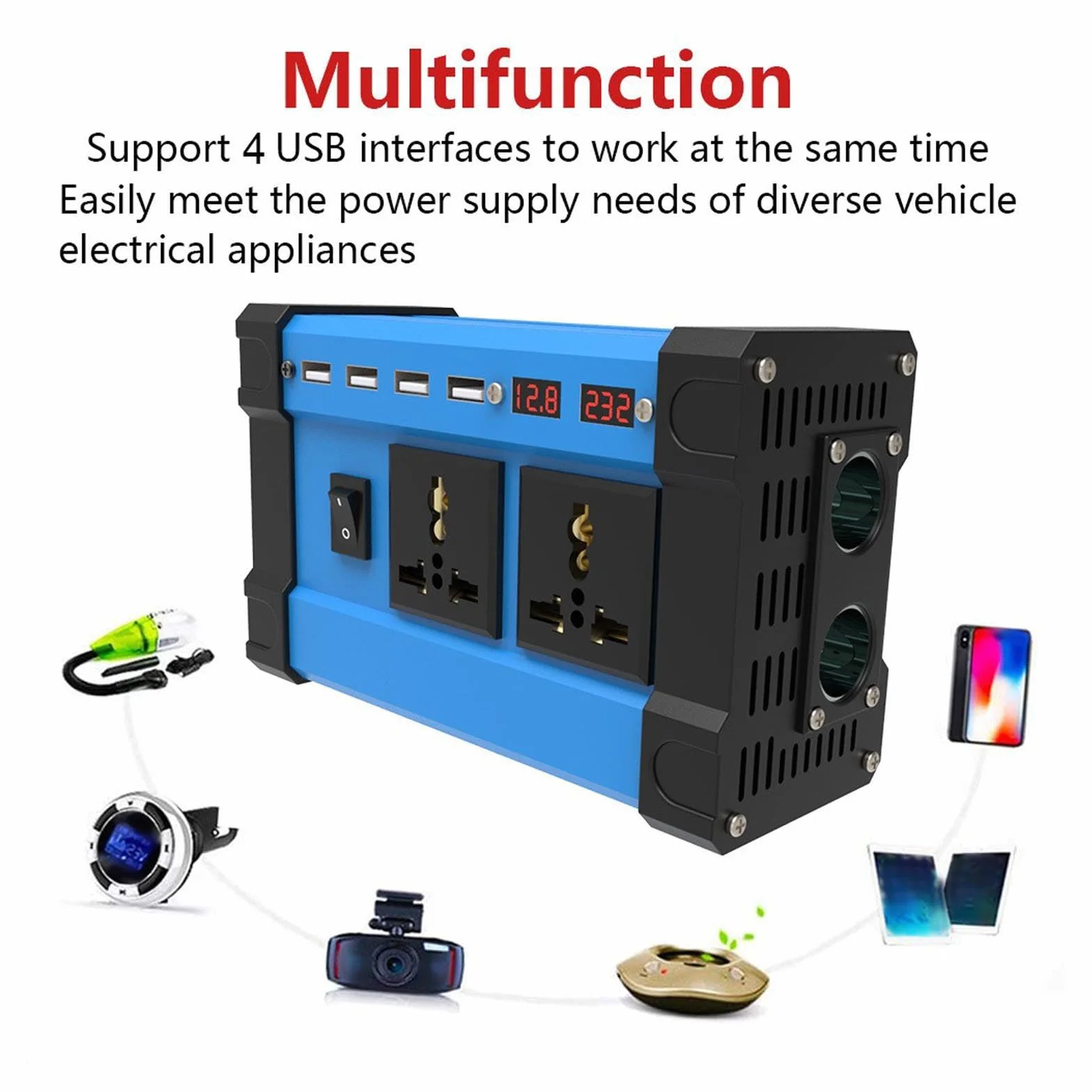 DADEA Kit de Panel Solar, Kit de Sistema Solar Doméstico de 300 W, Inversor de 12 V a 220 V, Panel Solar de 18 W 18 V con Controlador, Sistema de Generador Solar para el Hogar