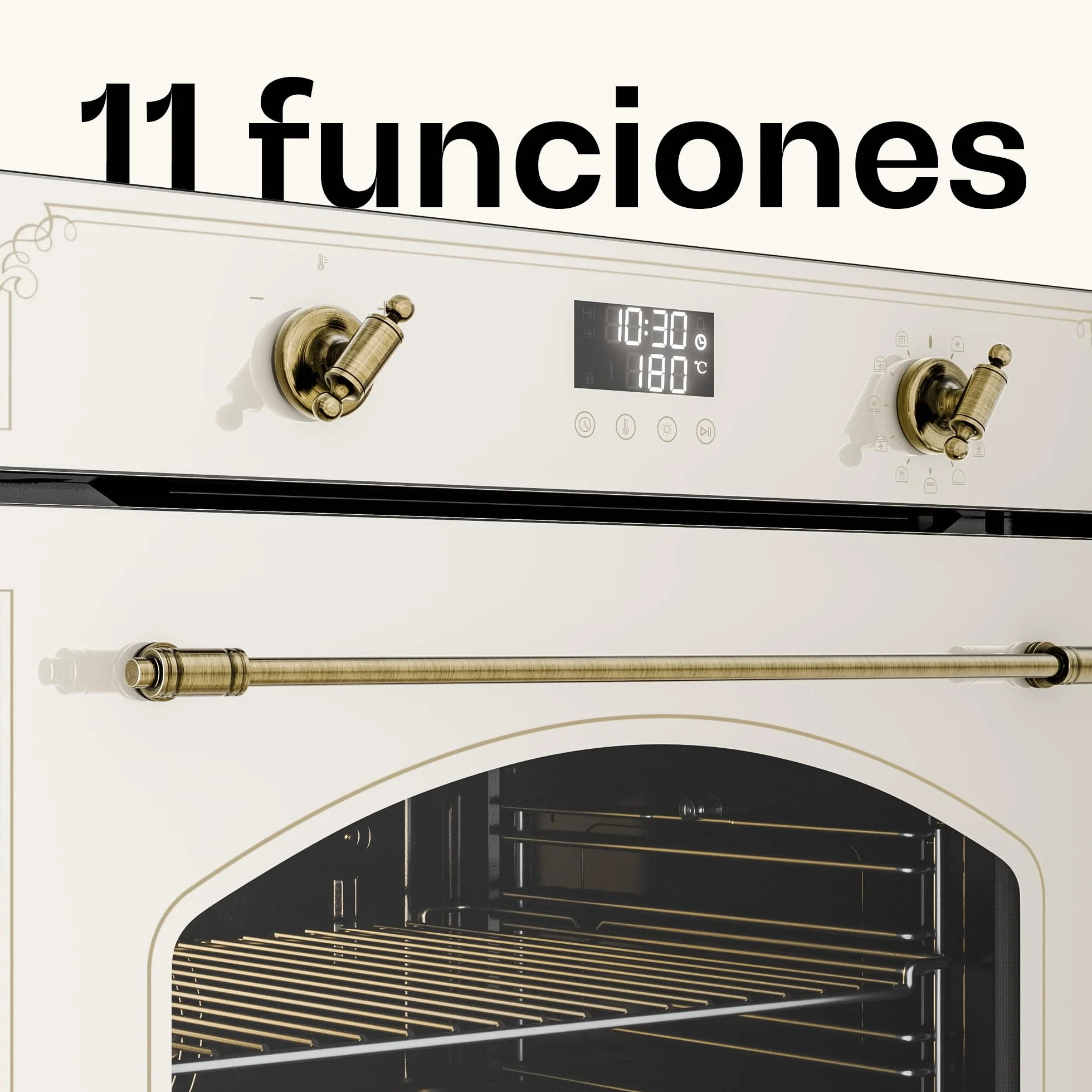 Klarstein Victoria Pyro Horno Eléctrico Empotrable 76L 11 Funciones Pirólisis Clase A 60 cm
