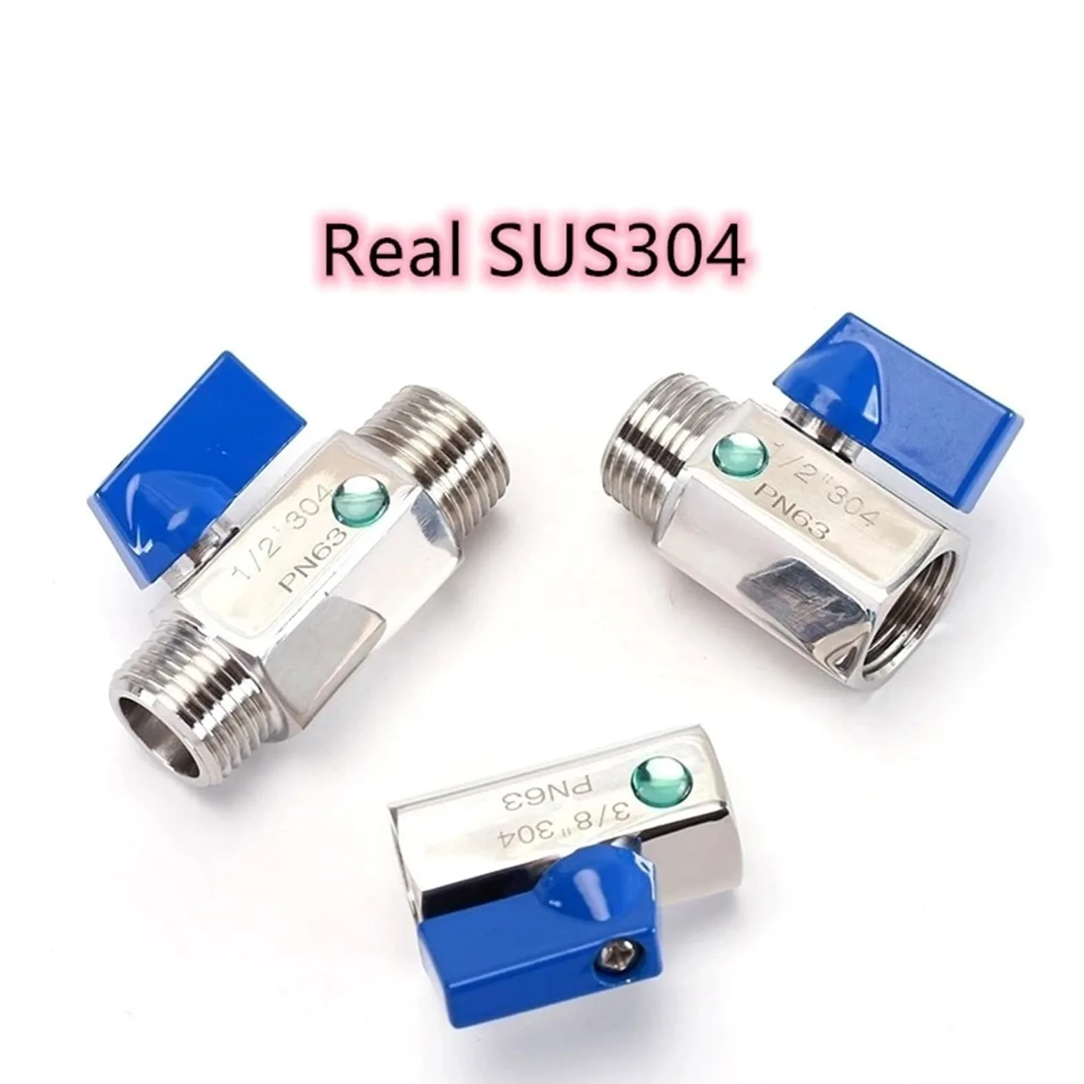 1 mini válvula de bola BSP de 0.12 a 1 pulgada, acero inoxidable SS304/316, roscas hembra/macho, mango manual, para agua, aire, gas, cocina, uso industrial (1 pulgada, SUS316-macho a hembra)