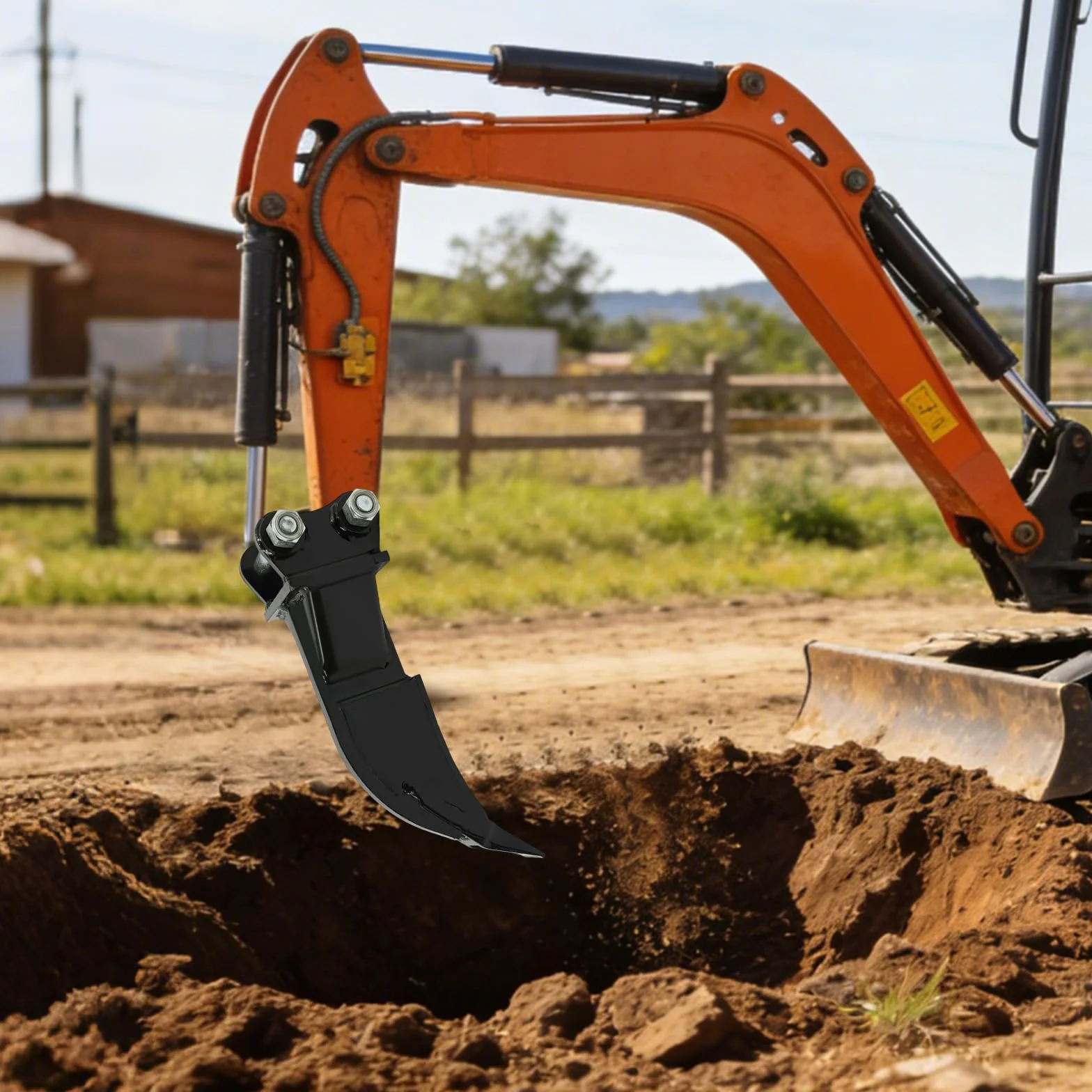Miniexcavadora Accesorios Ripper, para romper suelos duros, romper grandes arbustos y árboles, para mini excavadoras de menos de 2T, 48 x 13 x 14 cm