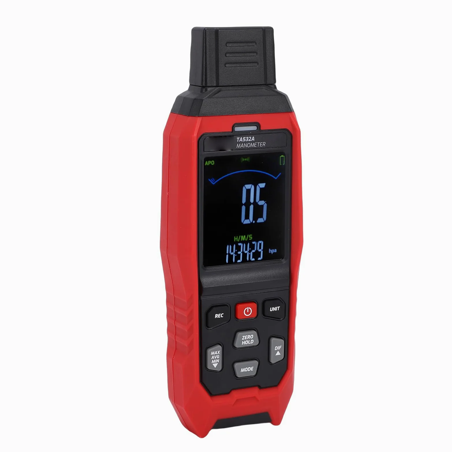 Manómetro Probador de presión de gas Medidor de presión diferencial digital con pantalla LCD retroiluminada 2 puertos para HVAC Frenado de automóviles Laboratorio industrial