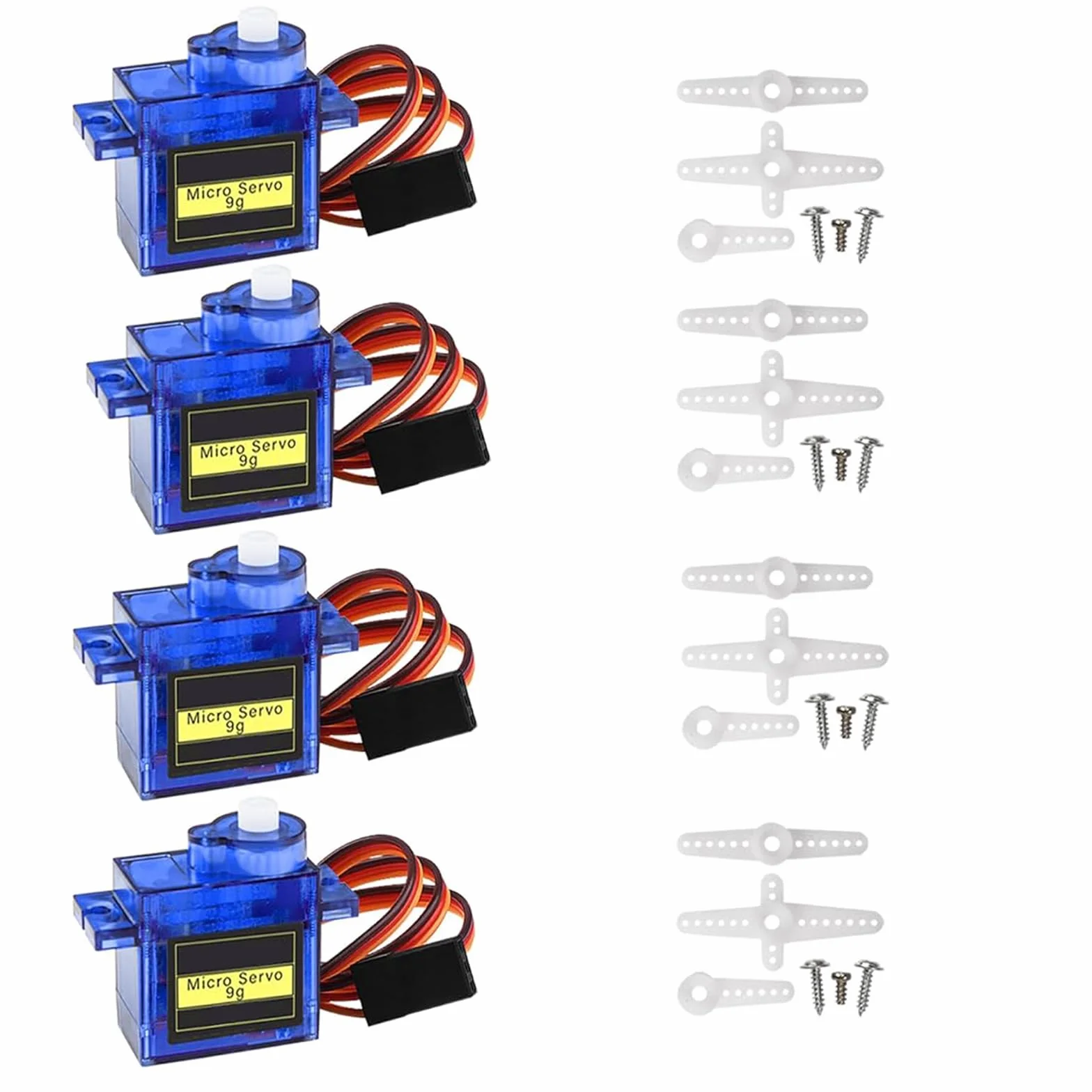 Micro Motor 9G RC Robot Helicóptero Barco Avión Coche Modelos Vehículos Control Cable Compatible Arduino (4PCS)