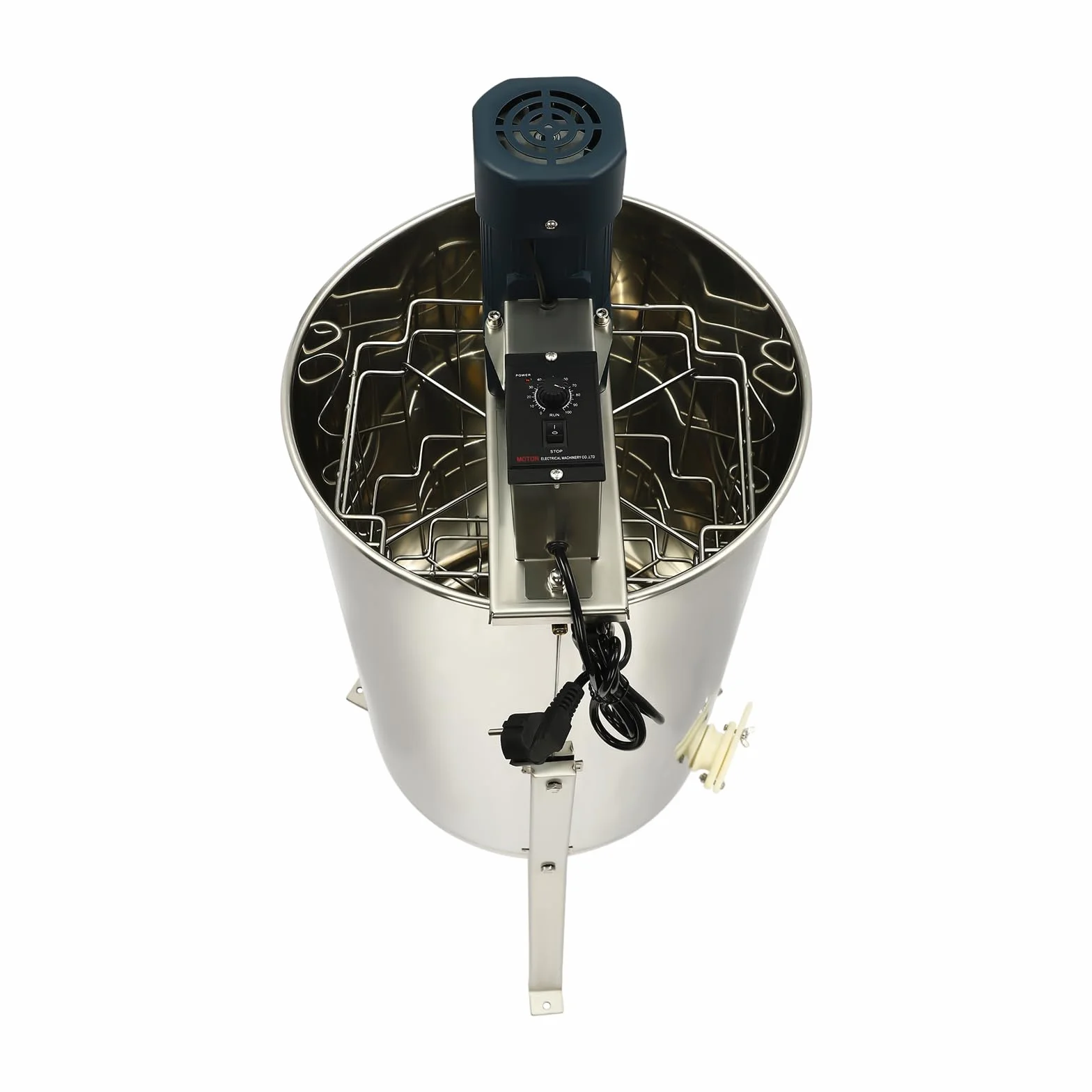 Extractor de miel eléctrico, extractor de miel de 4 marcos de acero inoxidable, extractor de miel de 140 W con salida de miel y tapa acrílica, centrifugadora tangencial eléctrica para la