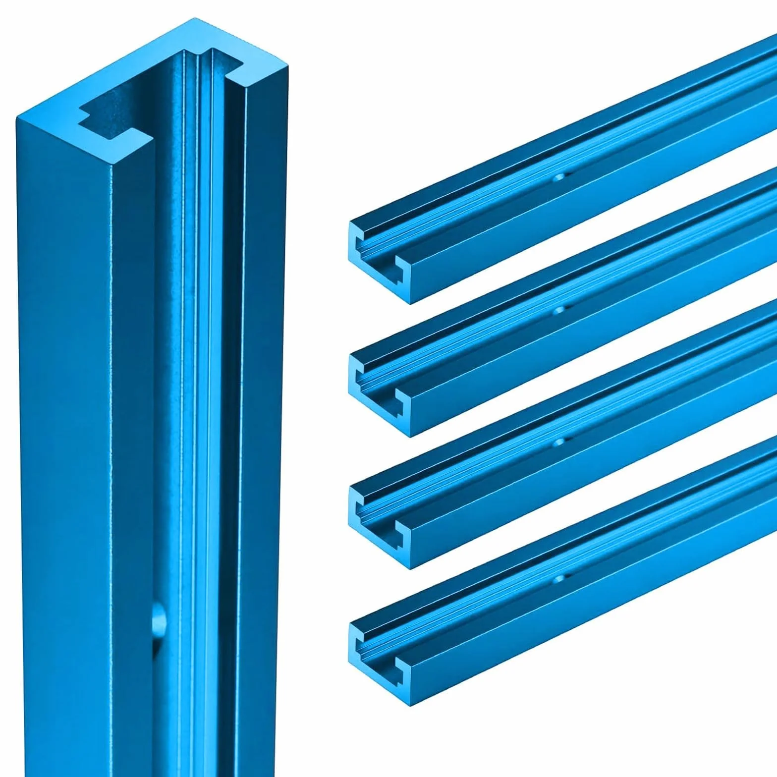 Riel deslizante en T M4 1220 mm aluminio perfil carril montaje con empujador mango plástico 48 tornillos