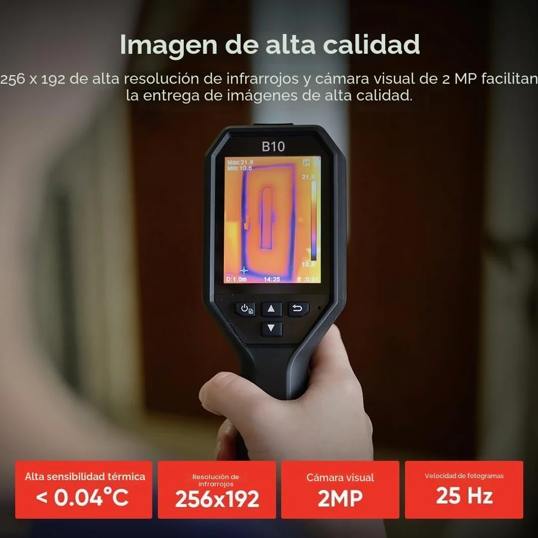 HIKMICRO B10 Cámara termográfica de resolución IR de 256 x 192 con cámara visual de 2 MP, medición de pantalla completa, 25 Hz Cámara térmica con pantalla LCD de 3,2",IP54, rango -4 °F~1022 °F