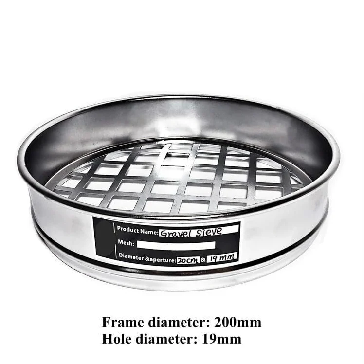 1 tamiz de grava de 20 cm con orificios cuadrados, tamiz de prueba estándar de laboratorio for una separación precisa de materiales (apertura 0,075-90 mm)(53 mm)