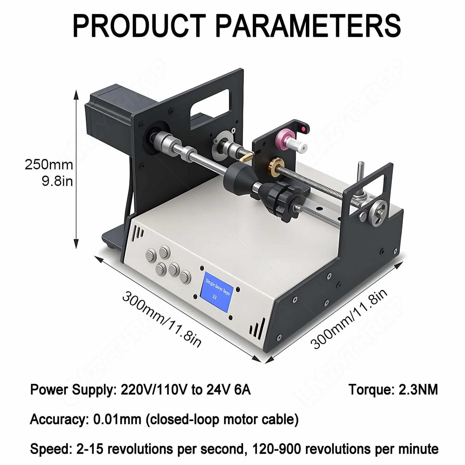 Bobinadora Automática 2.3nm 120-900 RPM Precisión 0.01mm para Alambre Esmaltado