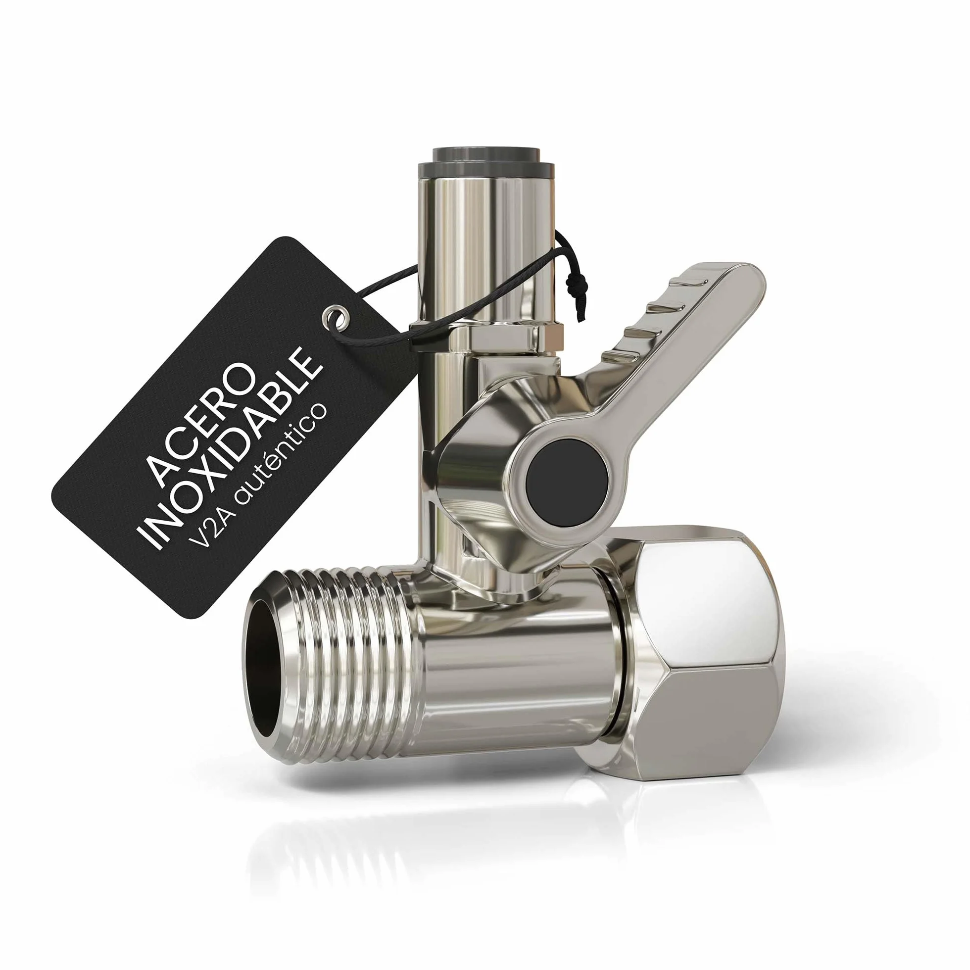 Válvula de Cierre de Acero Inoxidable 3/8 x 3/8 x 1/4" Conector en T Push-Fit para Frigorífico SBS