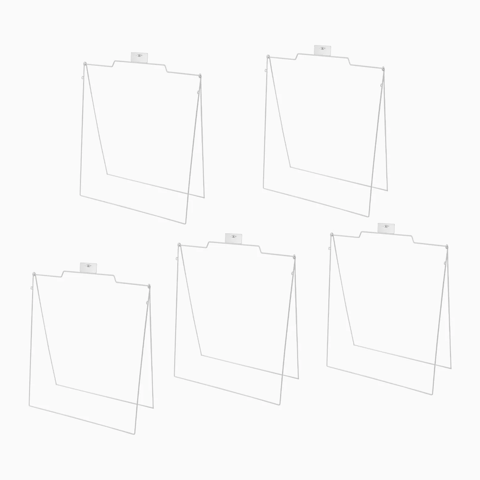 Juego de 5 topes de doble cara para clientes, soporte para carteles para pasarela y entrada, pantalla de doble cara para tiendas, eventos y restaurantes (plata)